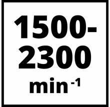 1500 bis 2300 Umdrehungen pro Minute