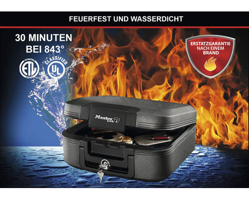 Feuerfester und wasserdichter Safe mit Schlüssel von Master Lock