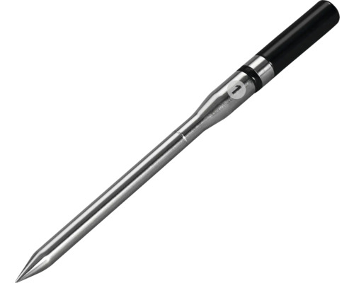 Grillthermometer aus Metall mit schwarzem Griff