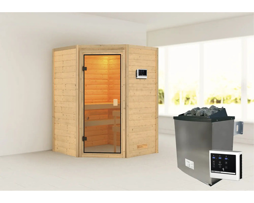 Innenraumsauna mit Saunaofen und Steuerung