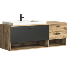 Waschtischunterschrank mit Waschbecken und Armatur für das Badezimmer