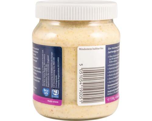 Glas Erdnussbutter für Gartenvögel