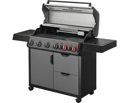 Grillwagen mit sechs Brennern und Seitenablagen