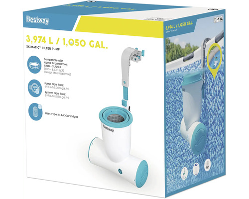 Bestway Skimatic Filterpumpe 3974 Liter pro Stunde im Karton