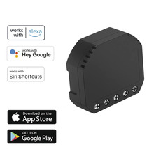 Intelligenter Schalter kompatibel mit Alexa, Google und Siri Shortcuts, erhältlich im App Store und Google Play