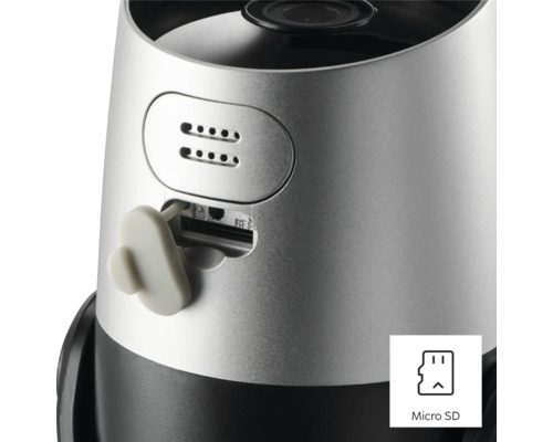 Nahaufnahme einer Überwachungskamera mit Micro SD Slot