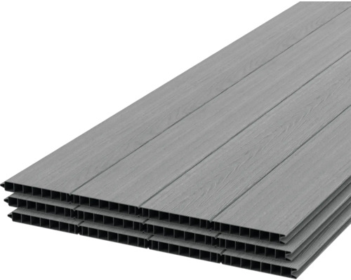 Graue Kunststoffpaneele mit Holzstruktur