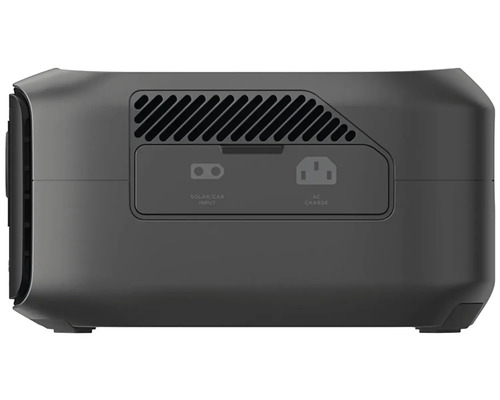 Tragbare Powerstation mit Solar- beziehungsweise KFZ-Eingang und Wechselstromladeanschluss.