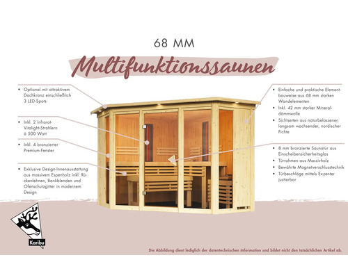Multifunktionssauna mit bronzierten Fenstern und Design Innenausstattung
