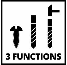 Symbol für drei Funktionen: Schrauben, Bohren und Hammerbohren
