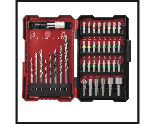 Bohrer und Bit Set in geöffnetem Koffer