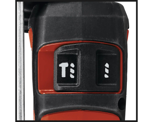 Detailansicht einer Stichsäge mit Schaltern zur Einstellung der Pendelhubzahl