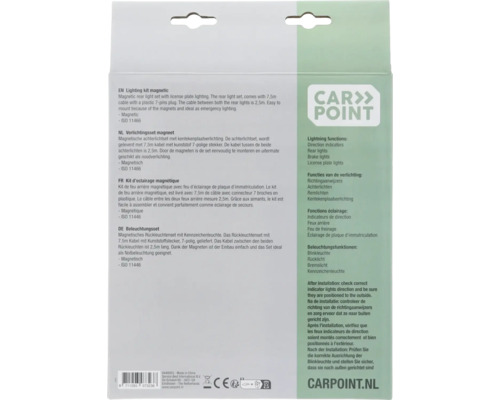 Magnetisches Rückleuchtenset mit Kennzeichenleuchte und 7,5 Meter Kabel