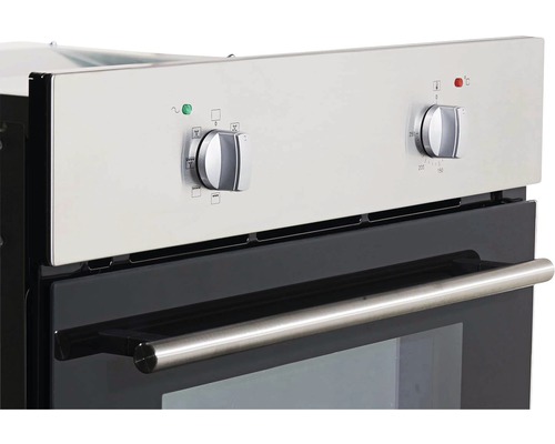 Nahaufnahme eines Backofens mit Temperaturregler und Funktionswahlschalter