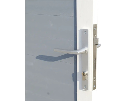 Nahaufnahme einer Tür mit Türgriff und Schloss