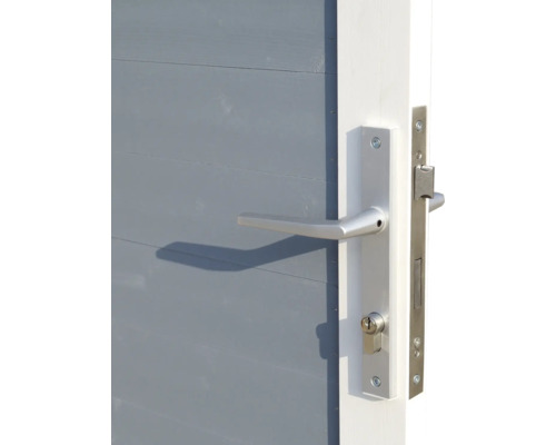 Türbeschlag mit Griff an einer Holztür