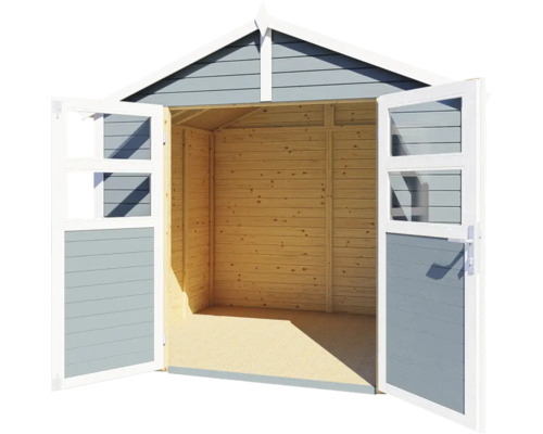 Offener Holz Geräteschuppen mit Doppeltür