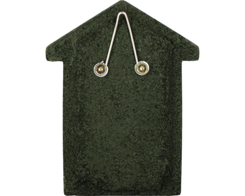 Rückseite eines Nistkastens mit Metallaufhänger