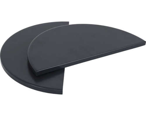 Zwei halbrunde Regalbretter aus Holz