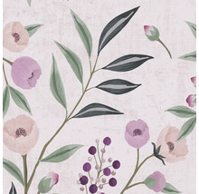 Blumenmuster mit Blättern und Beeren auf einem hellen Hintergrund