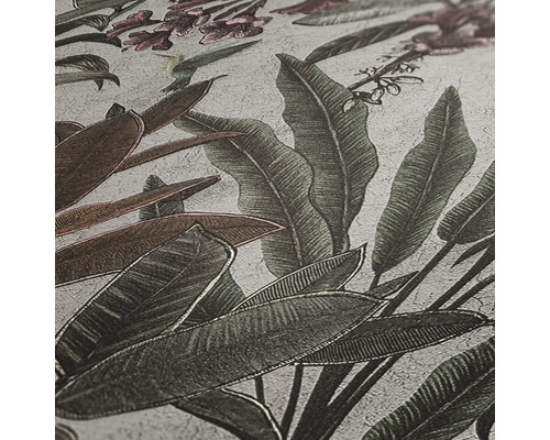 Nahaufnahme einer Tapete mit Pflanzenmuster