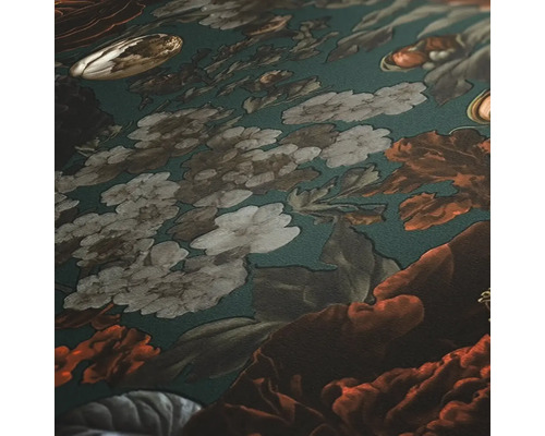 Nahaufnahme einer Tapete mit Blumenmuster