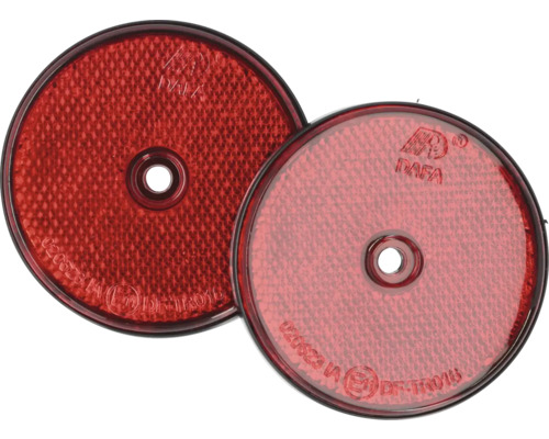 Zwei runde, rote Reflektoren