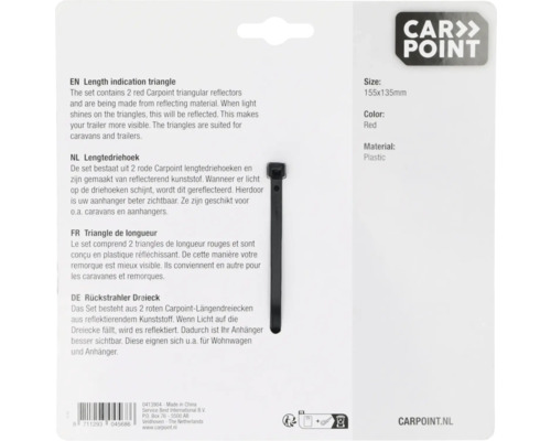 Carpoint Dreiecksrückstrahler Set, rote Reflektoren aus Kunststoff