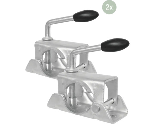 Zwei Anhängerstützen mit Handkurbel