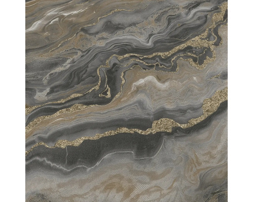 Tapete mit Marmormuster in Grau und Gold