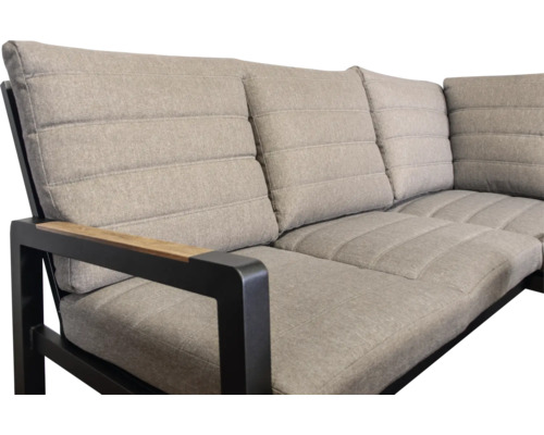 Gartenlounge Sofa mit Stoffbezug und Aluminiumrahmen