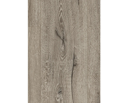 Detailaufnahme von Laminatboden mit Holzoptik und Astlöchern.