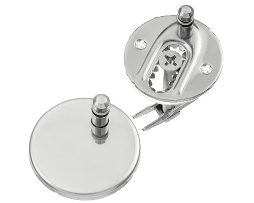 Zwei Toilettendeckelbefestigungen aus Metall