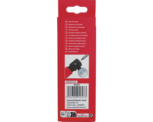 Verpackung eines Tieflochmarkers