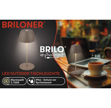 Briloner LED Outdoor Tischleuchte mit Spritzwasserschutz