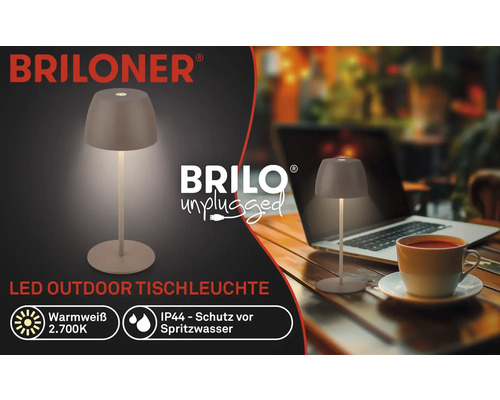 Briloner LED Outdoor Tischleuchte mit Spritzwasserschutz