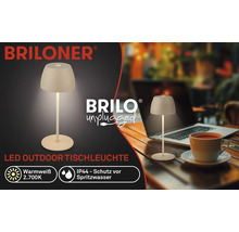 Briloner LED Outdoor Tischleuchte mit Schutz vor Spritzwasser