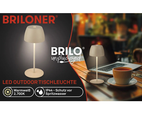 Briloner LED Outdoor Tischleuchte mit Schutz vor Spritzwasser