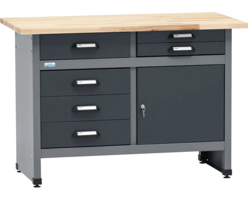 Werkbank mit Schubladen und Schrank