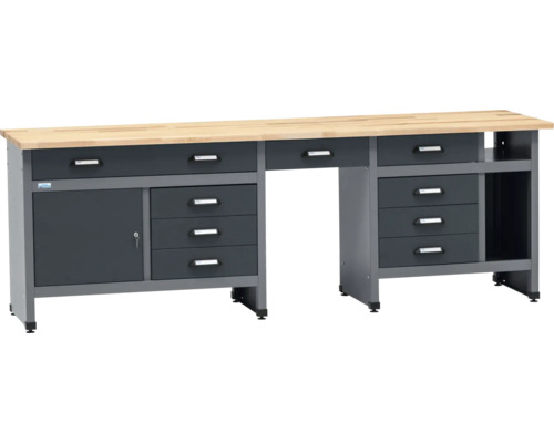 Werkbank mit Schubladen und Schranktür