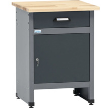 Werkbankunterschrank mit Schublade, Tür, Schlüssel und Holzplatte