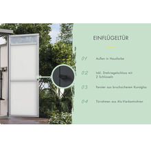Gartenhaus Karibu Nosten 1,5 228 x 186 cm graualuminium