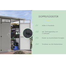 Gartenhaus Karibu Nosten 2 inkl. Anbaudach 2,25 m 452,5 x 234,5 cm graualuminium