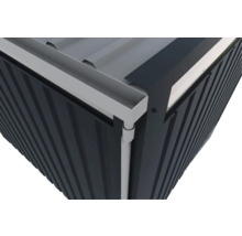 Gartenhaus Karibu Nosten 2 inkl. Anbaudach 2,25 m 452,5 x 234,5 cm graualuminium