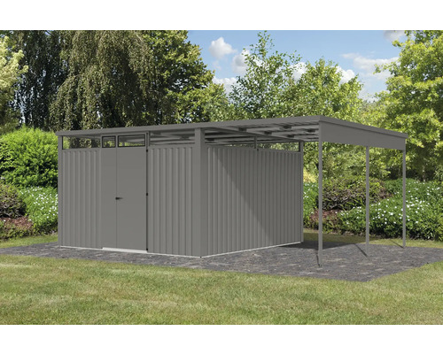 Geräteschuppen mit Unterstand im Garten