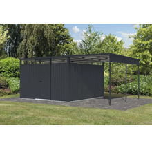 Gartenhaus Karibu Nosten 3,5 inkl. Anbaudach 2,25 m 564 x 355 cm anthrazit