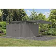 Gartenhaus Karibu Nosten 4 inkl. Anbaudach 2,25 m 614,5 x 355 cm graualuminium