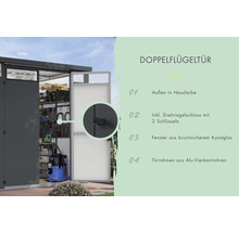 Gartenhaus Karibu Nosten 4 inkl. Anbaudach 2,25 m 614,5 x 355 cm anthrazit