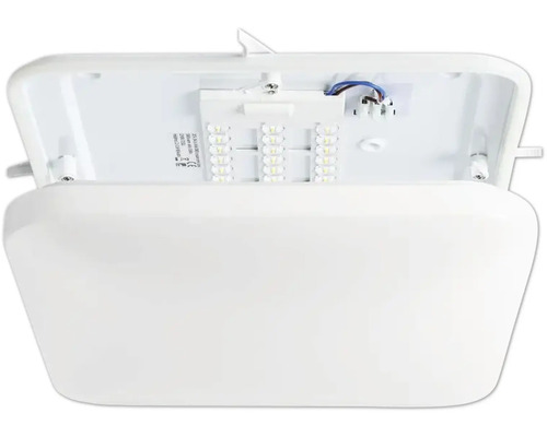 Weiße LED-Feuchtraumleuchte in geöffneter Position.