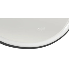 Detailansicht eines Spiegels mit Touch-Sensor und Heizfunktion